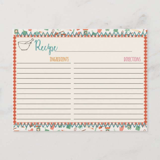 Cartões de receitas de açúcar e especiarias (Frente)