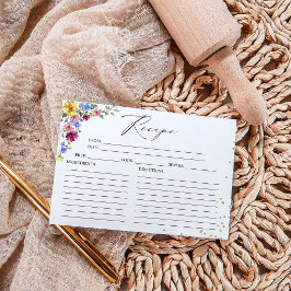 Cartões de Receitas de Chá de Noiva Boho Wildflowe