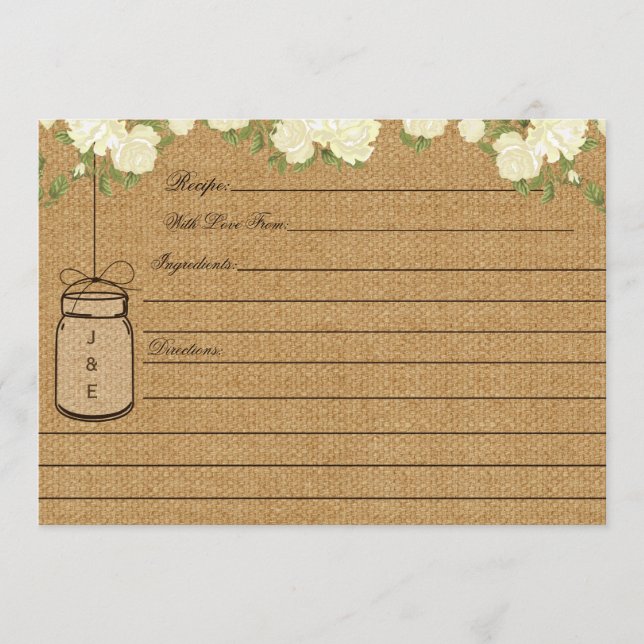 Cartões de receitas de chá de panela de Rosas Rust (Frente)