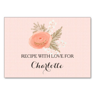 cartões de receitas de chás de panela florais com 