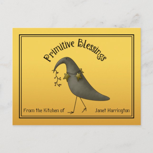 Cartões de receitas de corvos do país primitivo (Frente)