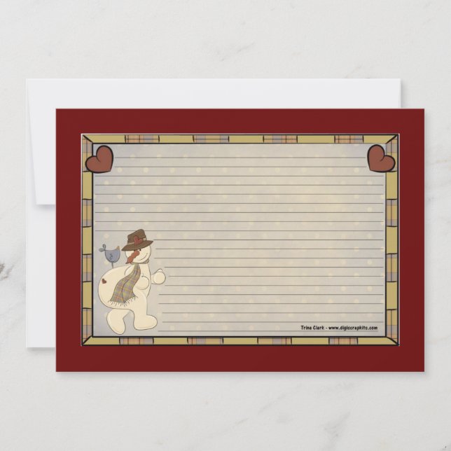 Cartões de receitas de férias (Frente)