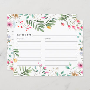 Cartões de Receitas de Flores Selvagens