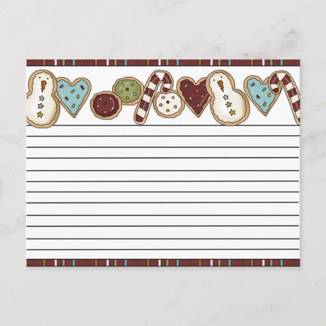 Cartões de receitas de Natal (Frente)