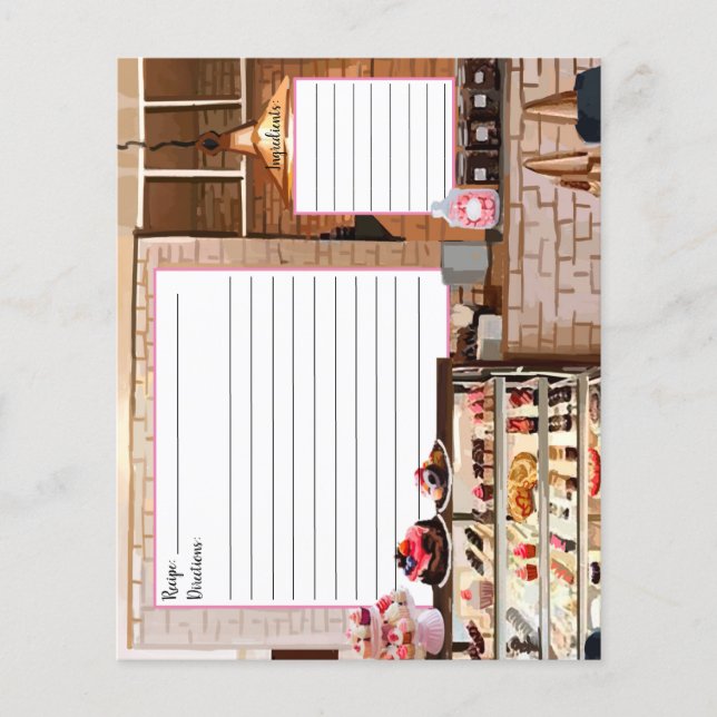 Cartões de receitas de panificação (Frente)