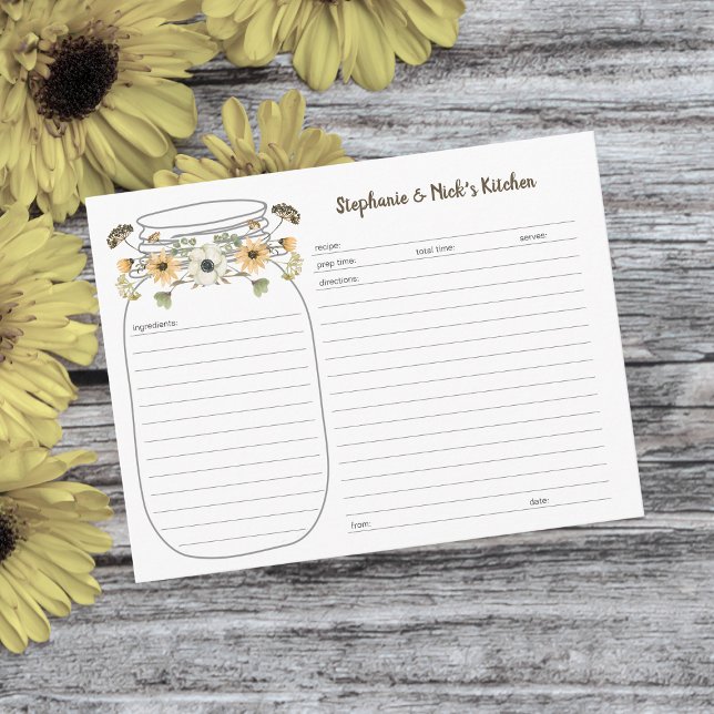 Cartões de receitas do Buquê de flor selvagem Maso (Criador carregado)