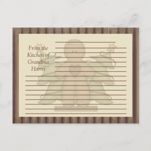 Cartões de receitas do Homem de Pão-de-Pão Primiti (Frente)