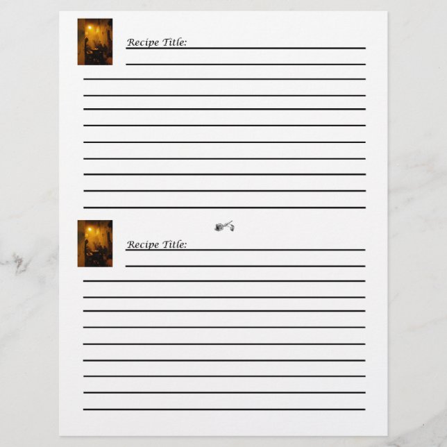 Cartões de receitas do livro de livros antigos (Frente)