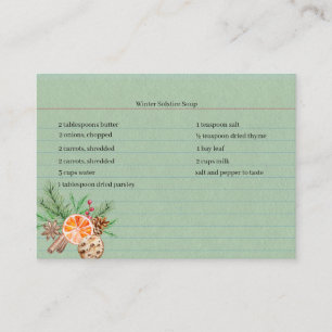 Cartões de receitas em bruto de bruxas Yule Kitche