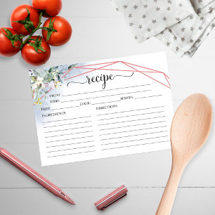 Cartões de receitas geométricas de Chá de panela v