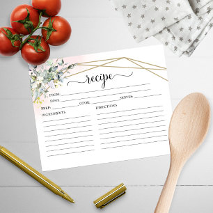 Cartões de receitas geométricas de Chá de panela v