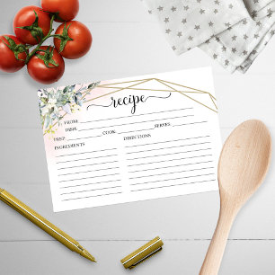 Cartões de receitas geométricas de Chá de panela v