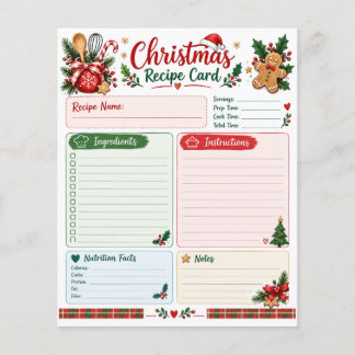 cartões de receitas natal