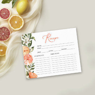 Cartões de Receitas para Chá de Noiva com Floral d
