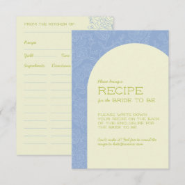 Cartões de Receitas para Chá de Noiva com Flores A