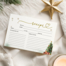 Cartões de Receitas para Chá de Noiva de Natal