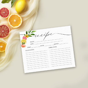 Cartões de Receitas para Chá de Noiva Main Squeeze