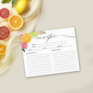 Cartões de Receitas para Chá de Noiva Main Squeeze