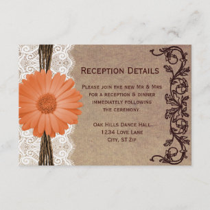 Cartões de Recepção de Casamento com Flor de Marga
