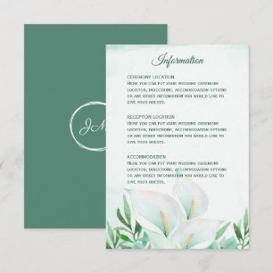 Cartões de Recepção de Casamento com Monograma de 