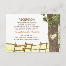 cartões de recepção de casamento de árvore do amor