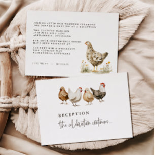 Cartões de Recepção de Casamento de Frango da Faze
