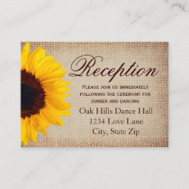 Cartões de Recepção de Casamento de Girassol Rústi