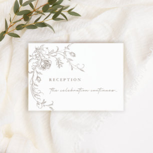 Cartões de Recepção de Casamento Elegantes Vintage