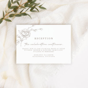 Cartões de Recepção de Casamento Elegantes Vintage