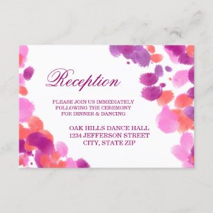 Cartões de Recepção de Casamento em Aquarela Rosa