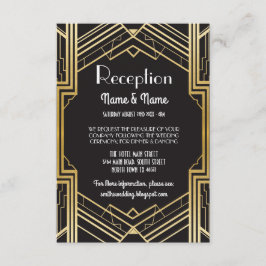 Cartões de Recepção de Casamento Gatsby Art Deco D