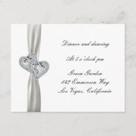 Cartões de Recepção de Casamento Hearts White