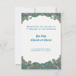 Cartões de Recepção de casamento para Cores de Pea