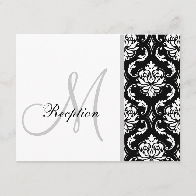 Cartões de Recepção de casamento para Monograma Pr (Frente)