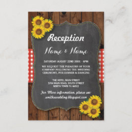 Cartões de Recepção de Casamento Rústico de Girass