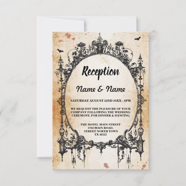 Cartões de Recepção de Casamento Rústicos com Mold (Frente)