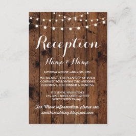Cartões de Recepção de Casamento Rústicos Luzes de
