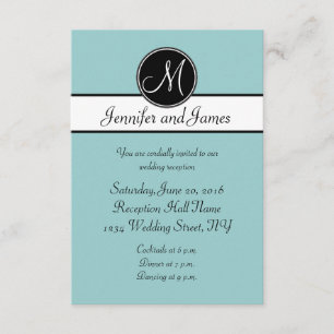 Cartões de Recepção de Casamento Simples Monograma