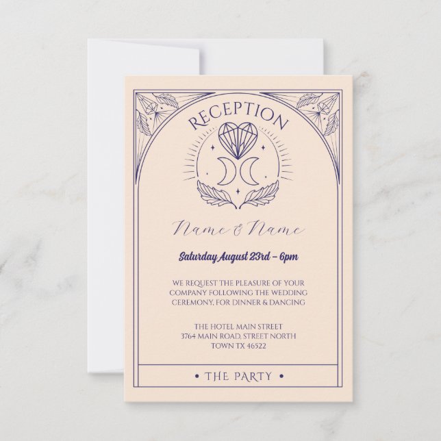 Cartões de Recepção de casamento Tarot Cristais Co (Frente)