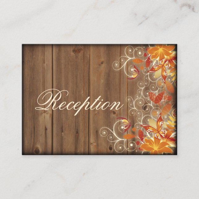 Cartões de Recepção de Casamentos outono Florais d (Frente)