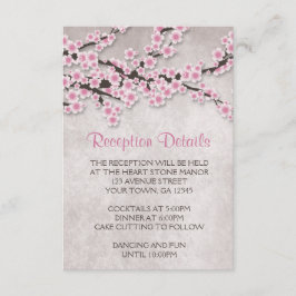 Cartões de Recepção de Flor de Cerejeira Rosa Rúst