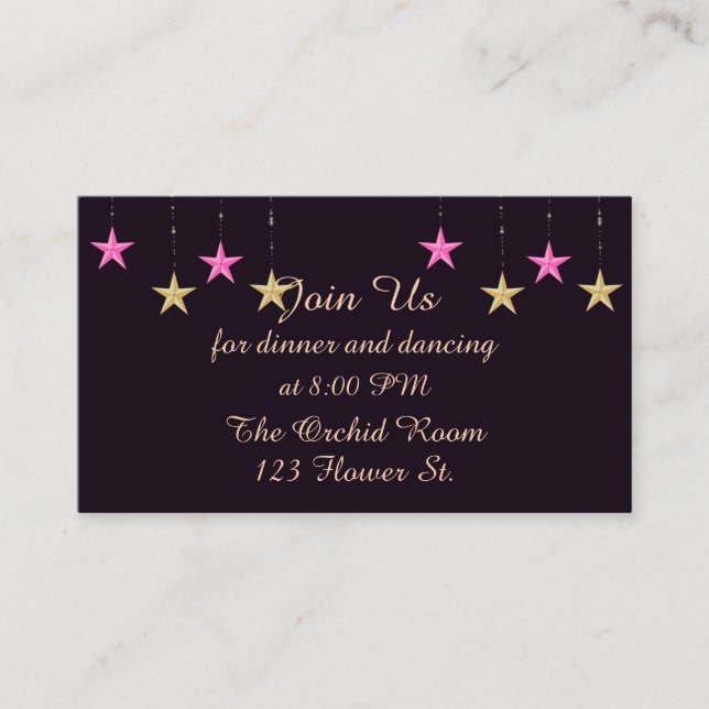 Cartões de recepção de noites árabes (Frente)