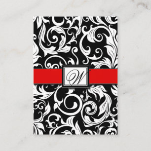 Cartões de recepção do Casamento tema damasco pret