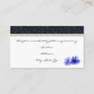 Cartões de Recepção Floral Damask Azul-Marinho