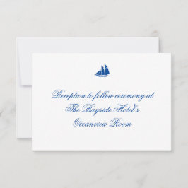 Cartões de recepção "no mar"