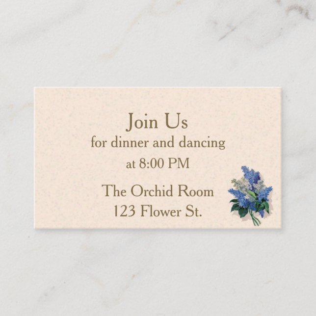 Cartões de Recepção Vintage Lilacs (Frente)