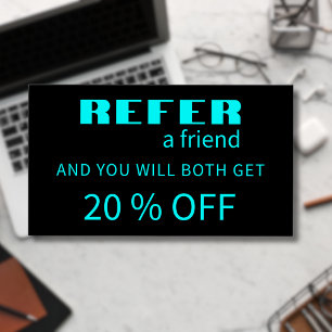 Cartões de Referência Negra Azul Neon Moderno