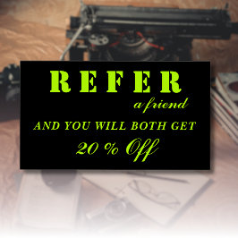 Cartões de Referência Pretos Modernos para Limão N