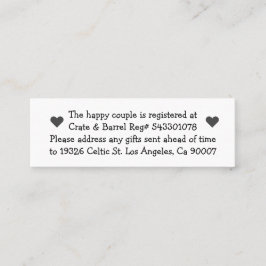 Cartões de Registro de Casal Feliz Mini para Convi