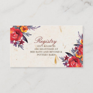Cartões de Registro de Casamento Autumn Essence